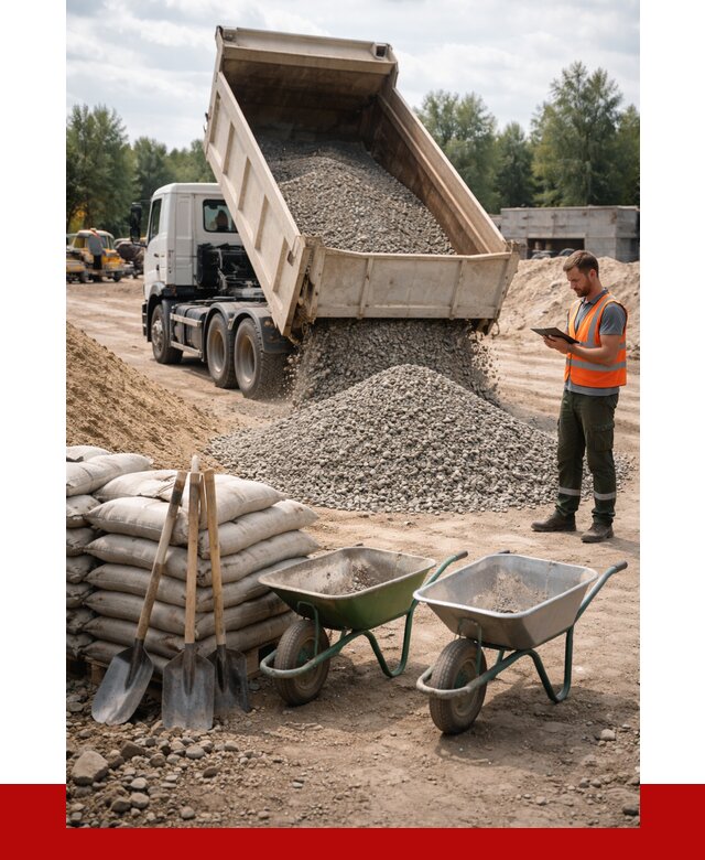 Доставка нерудных материалов в Новодвинске от 1227 руб. | ПРОНЕРУДНвд