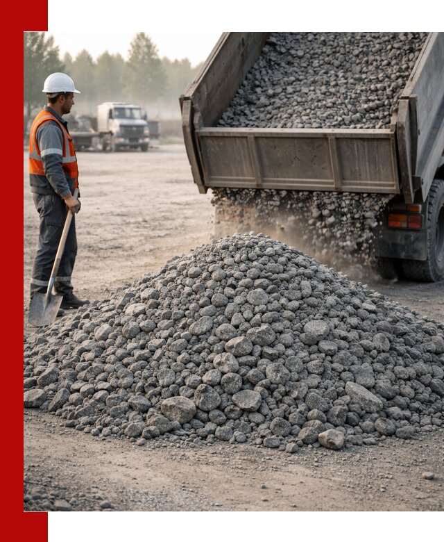 Гранитный щебень фракции 100–201 для строительства в Новодвинске