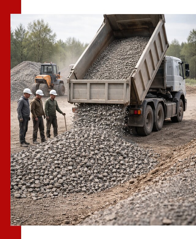 Доставка гравийного щебня фракции 70-120 в Новодвинске