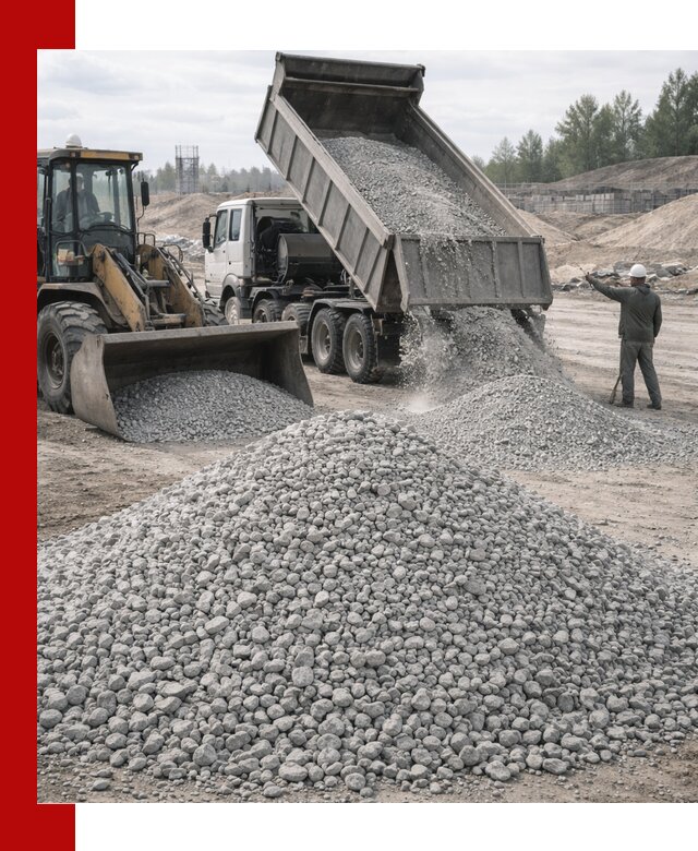 Доставка известнякового щебня фр. 5–20 в Новодвинске
