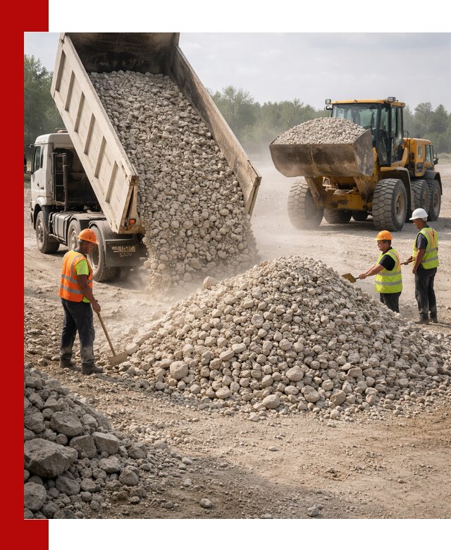 Доставка известнякового щебня фр. 40-70 в Новодвинске
