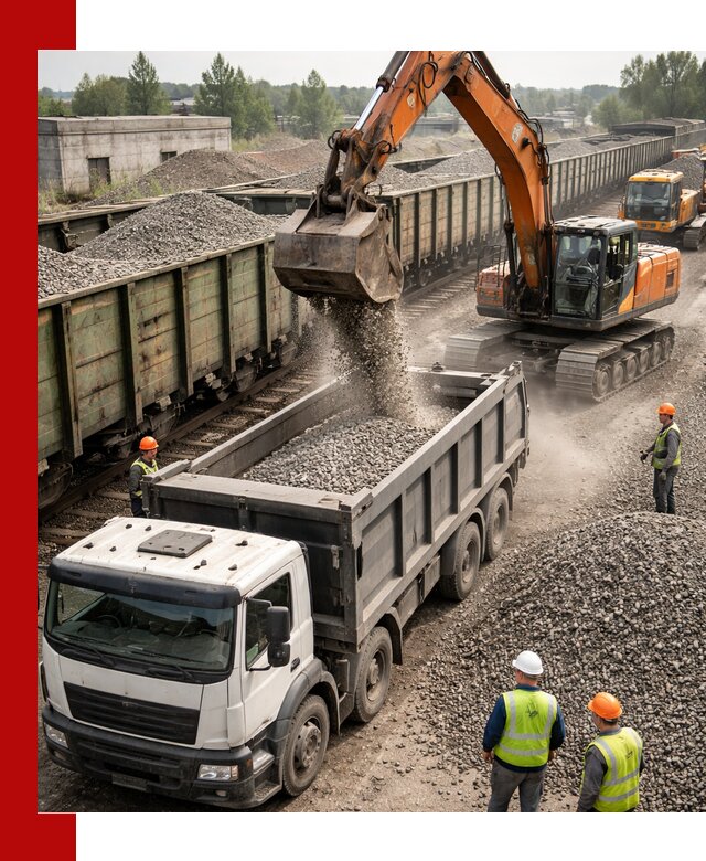 Железнодорожный щебень фракция 25–60 для поставок в Новодвинске