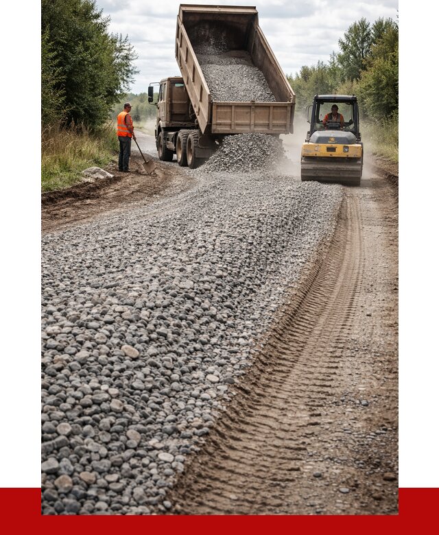 Щебень для отсыпки дороги в Новодвинске от 2761 р. ПРОНЕРУДНвд