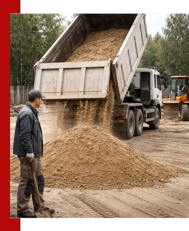 Доставка и продажа песка с разгрузкой в Новодвинске