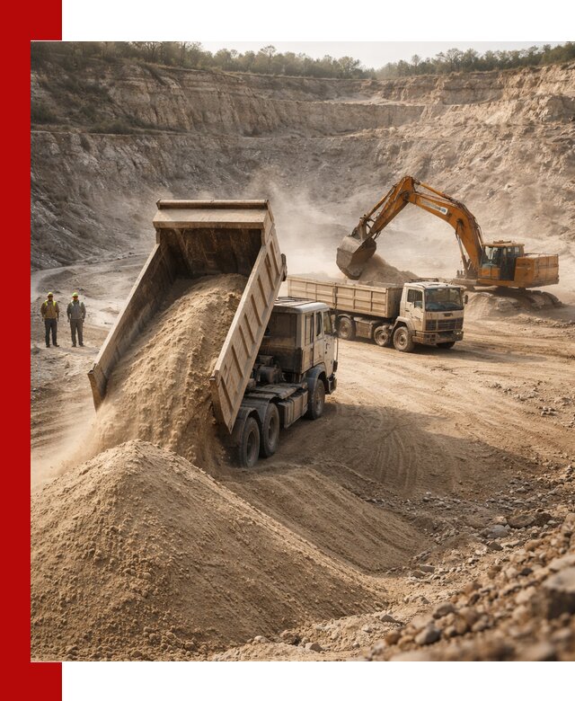 Карьерный песок навалом с доставкой в Новодвинске