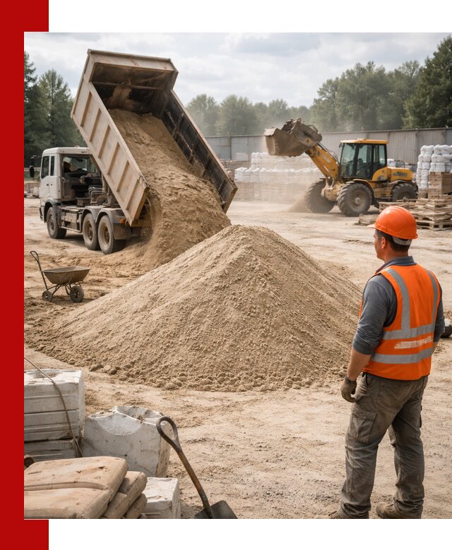 Доставка строительного песка с самосвалом в Новодвинске
