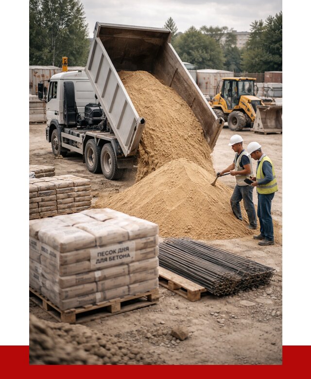 Песок для бетона в Новодвинске от 2557 р. с доставкой, ПРОНЕРУДНвд