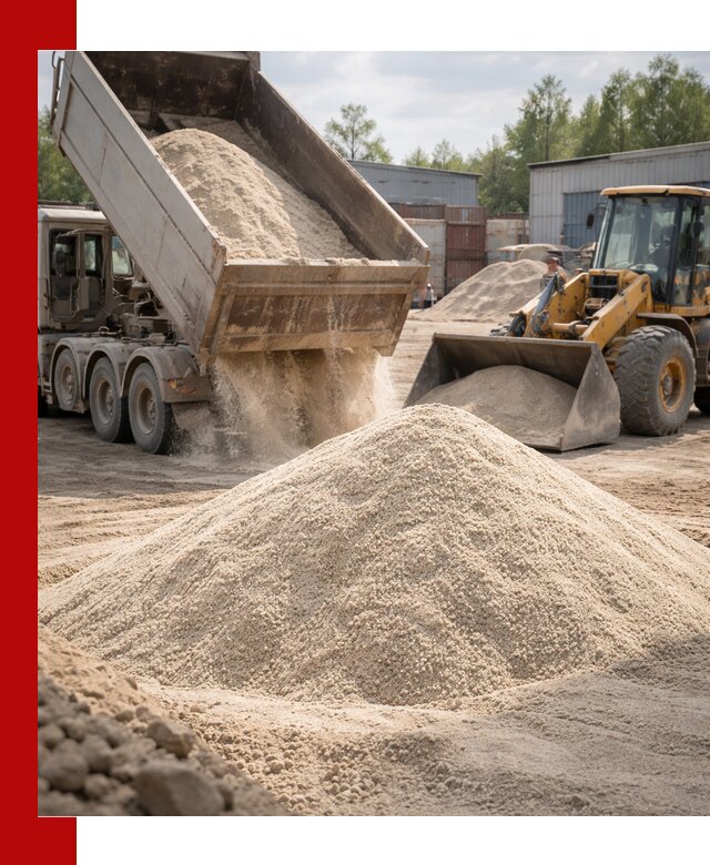 Кварцевый песок с доставкой в Новодвинске для строительных работ