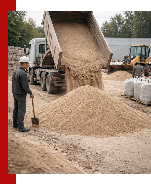 Кварцевый песок фракция 0–3 мм с доставкой в Новодвинске