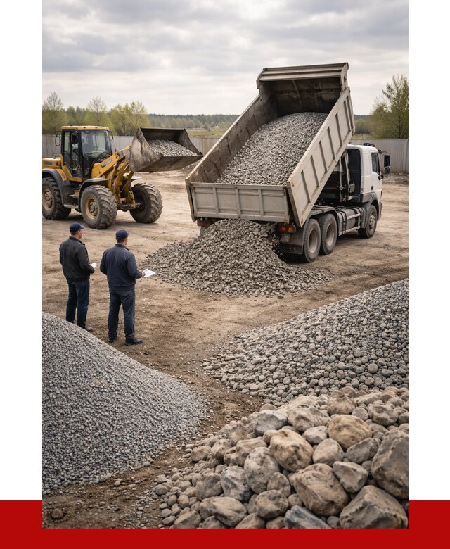 Гравий и камень с доставкой в Новодвинске от 4295 р. - ПРОНЕРУДНвд