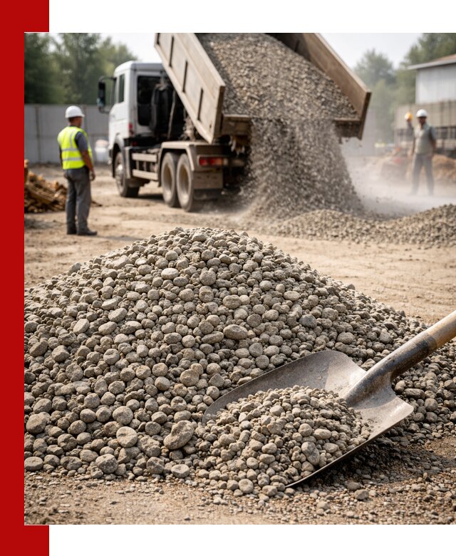 Доставка гравия фракции 20-40 в Новодвинске с самосвалами