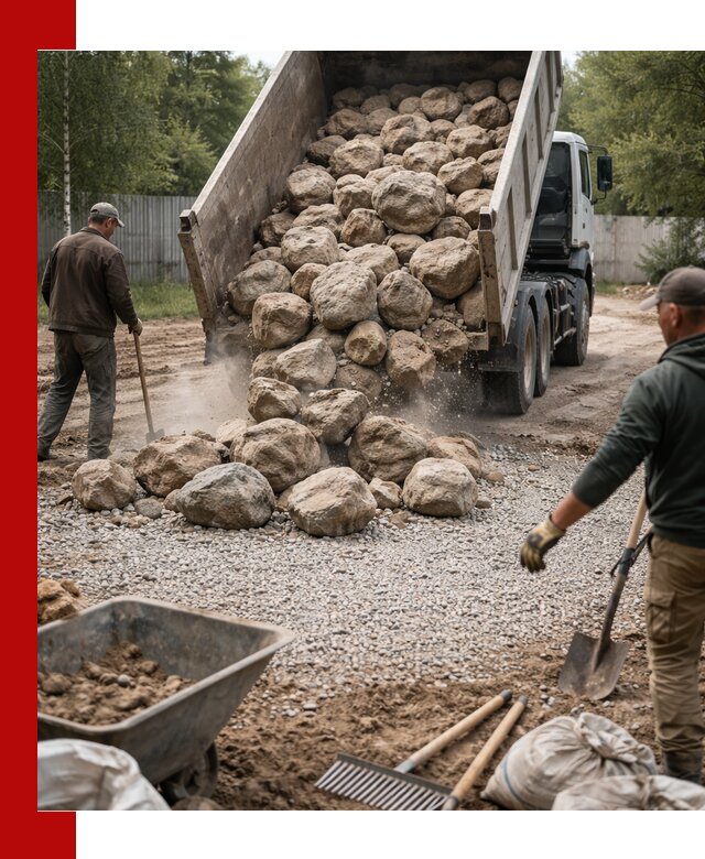 Доставка и укладка булыжника в Новодвинске
