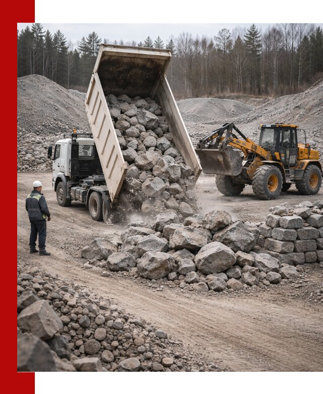 Доставка и продажа бутового гранитного камня в Новодвинске