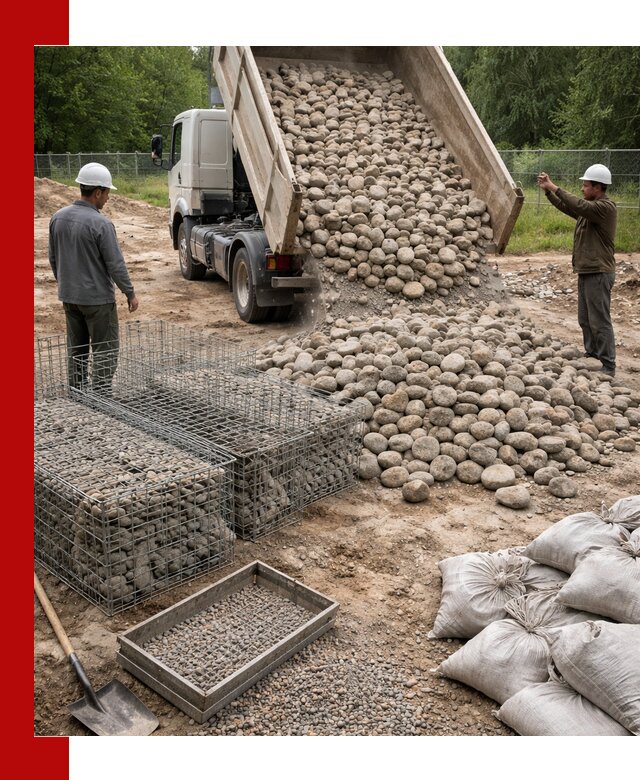 Камень для габионов фракция 70–151 в Новодвинске