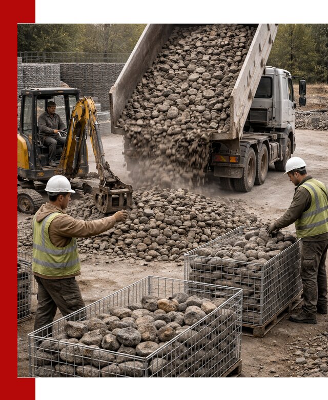 Камень для габионов фракция 100–201 в Новодвинске