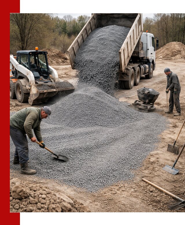 Отсев для подсыпки в Новодвинске — доставка и подсыпка на участок