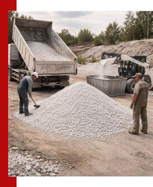 Доставка и продажа белой мраморной крошки в Новодвинске