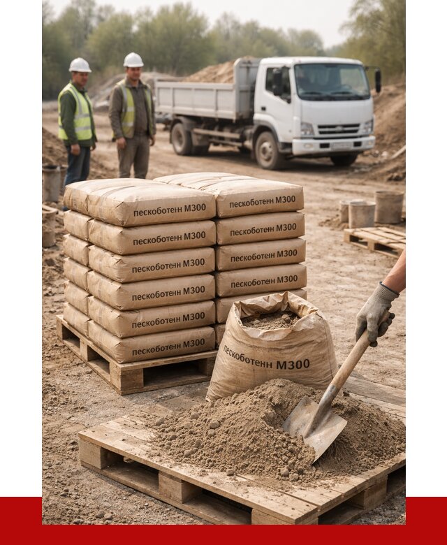 Пескобетон М300 в Новодвинске с доставкой от 4756 р. за куб | ПРОНЕРУДНвд