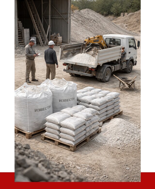 Известь строительная в Новодвинске с доставкой от 4295 р. | ПРОНЕРУДНвд