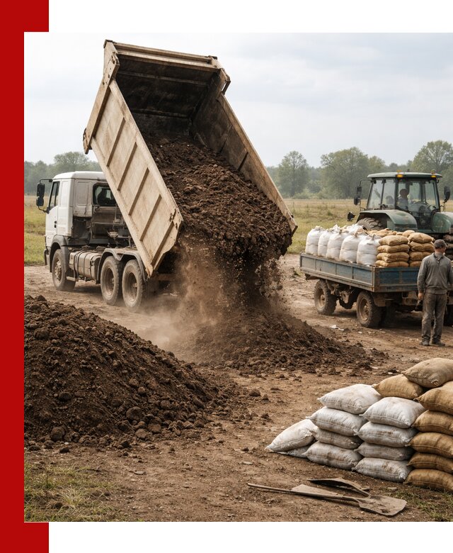 Доставка грунта и удобрений оптом в Новодвинске для сельхоз и строительства