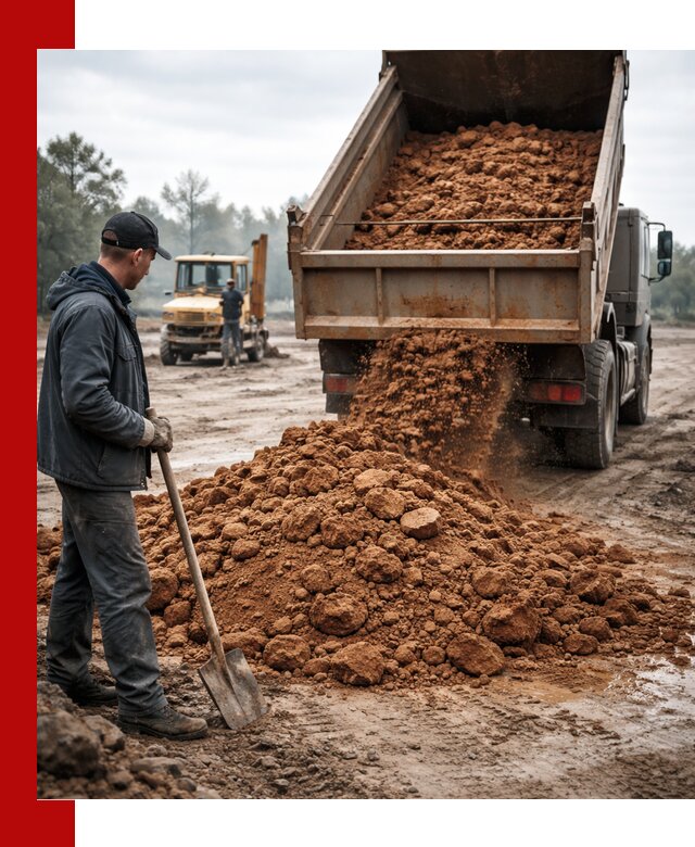 Глина для засыпки в Новодвинске с доставкой самосвалами