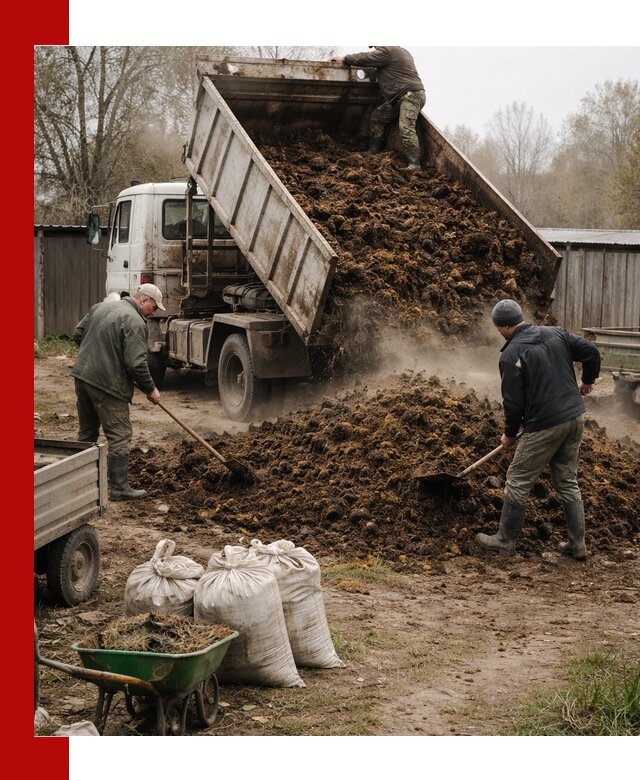 Доставка коровьего навоза самосвалом в Новодвинске