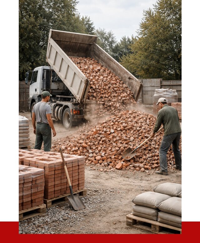 Бой кирпича в Новодвинске с доставкой от 4295 руб/куб | ПРОНЕРУДНвд