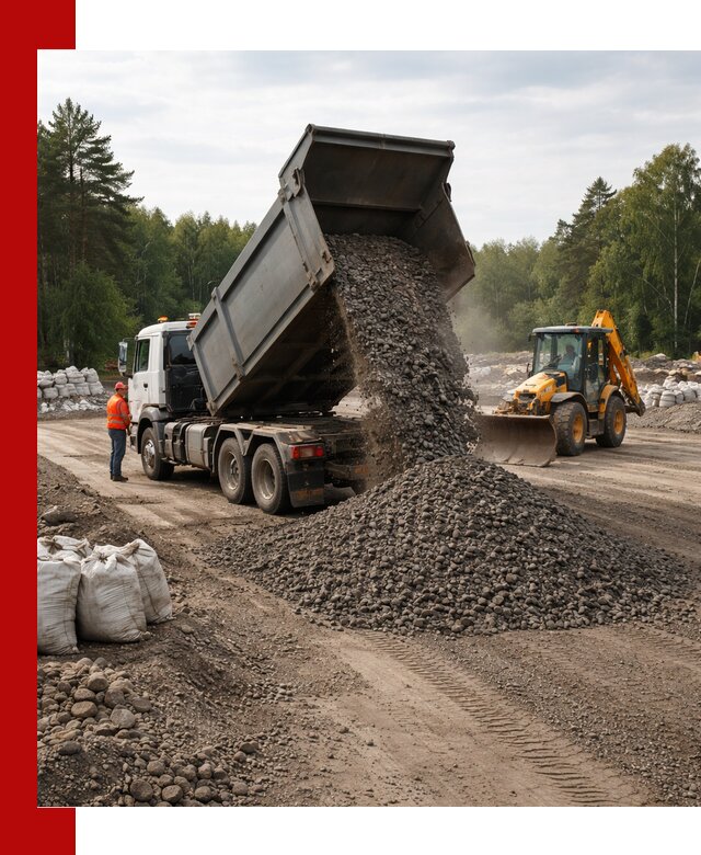 Доставка дробленого асфальта в Новодвинске для дорожных работ