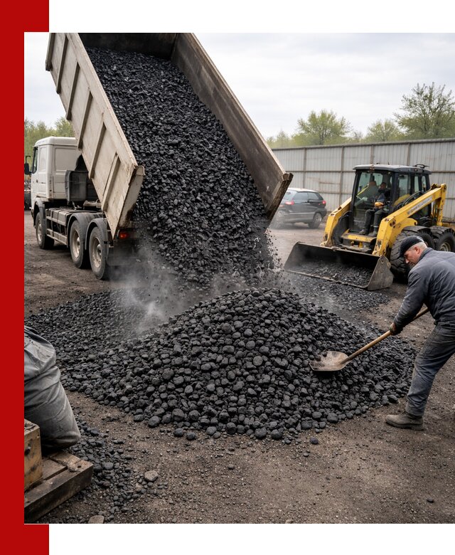 Доставка угля орех в Новодвинске оптом и в розницу