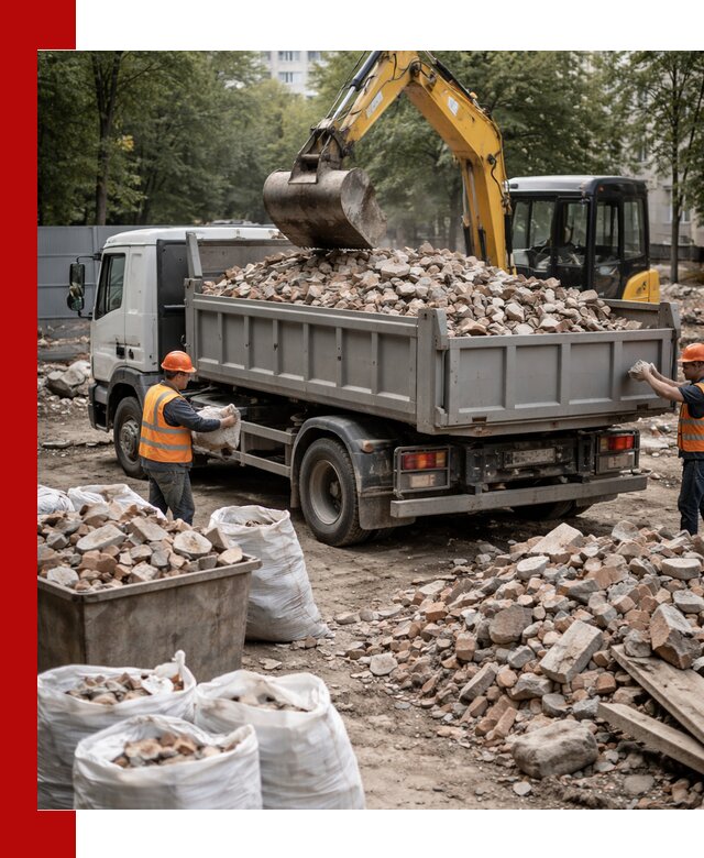 Вывоз строительного мусора в Новодвинске с самосвалами и контейнерами